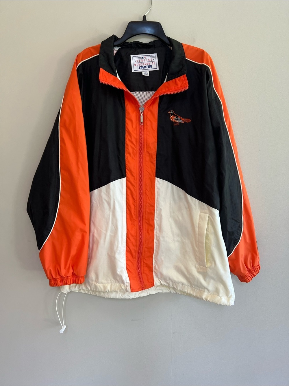 Starter Vintage 1990s Baltimore Orioles Windbreaker Zip Jacket, Orange/Black, L